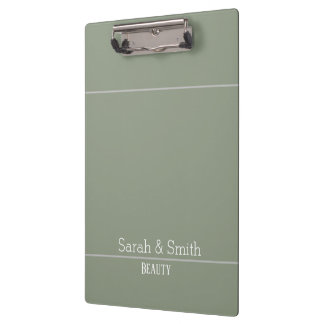 Modern Sage Green Business Office Name Custom   Clipboard