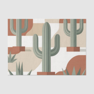 Modern Sage Green Cactus Terracotta Desert Tissue Paper