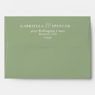 Modern Sage Green Chic Wedding Invitation  Envelope