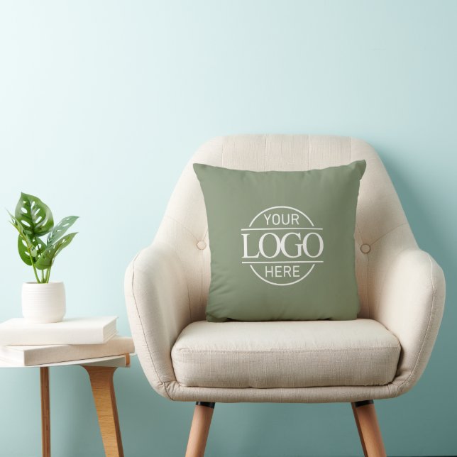 Modern Sage Green Corporate Company Business Logo Cushion (Chair)