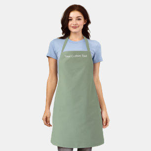 Modern Sage Green Custom Minimalist Script Apron
