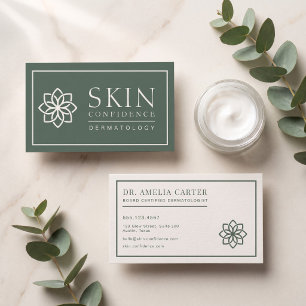 Modern Sage Green Dermatologist Business Card