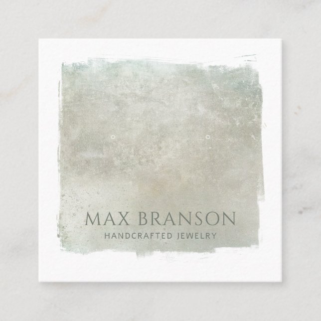 Modern Sage Green Earring Display Card (Front)