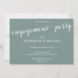 Modern Sage Green Engagement Party Invitations