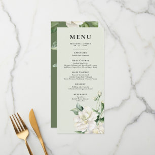 Modern Sage Green Eucalyptus Details Menu Wedding