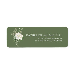 Modern Sage Green Eucalyptus Wedding Address Return Address Label