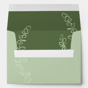 Modern Sage Green Eucalyptus Wedding Custom Envelope