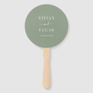 Modern Sage Green Formal Minimal Wedding Hand Fan
