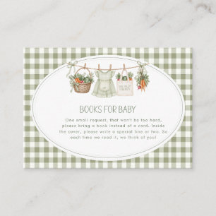 Modern Sage Green Gingham Baby Shower Enclosure Card