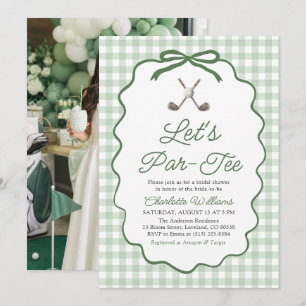 Modern Sage Green Golf Let's Par-Tee Bridal Shower Invitation