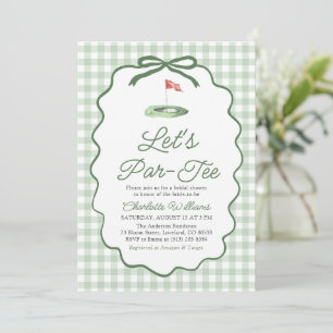 Modern Sage Green Golf Let's Par-Tee Bridal Shower Invitation