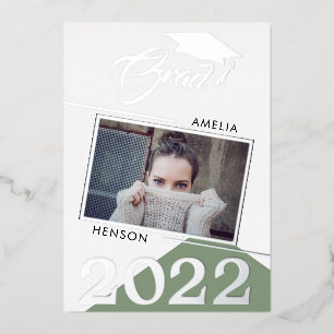 Modern Sage Green Graduate 2 Photo Graduation