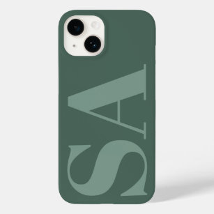 Modern sage green initial minimal contemporary Case-Mate iPhone 14 case
