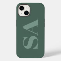 Modern sage green initial minimal contemporary