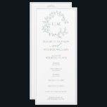 Modern Sage Green Leafy Crest Monogram Wedding Program<br><div class="desc">We're loving this trendy, modern sage green a formal wedding ceremony program hand fan! Simple, elegant, and oh-so-pretty, it features a hand drawn leafy wreath encircling a modern wedding monogram. It is personalised in elegant typography, and accented with hand-lettered calligraphy. Finally, it is trimmed in a delicate frame. To make...</div>