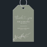 Modern Sage Green Minimal Boho Wedding Thank You Gift Tags<br><div class="desc">Modern Sage Green Minimal Boho Wedding Thank You Gift Tags. The word 'Thank You' is not editable.</div>