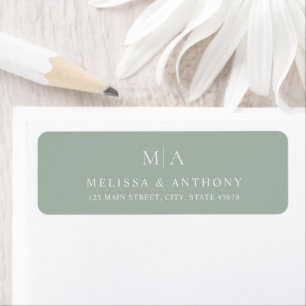 Modern Sage Green Minimal Wedding Return Address Label