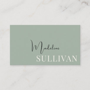 Modern Sage Green Minimalist  Business Card