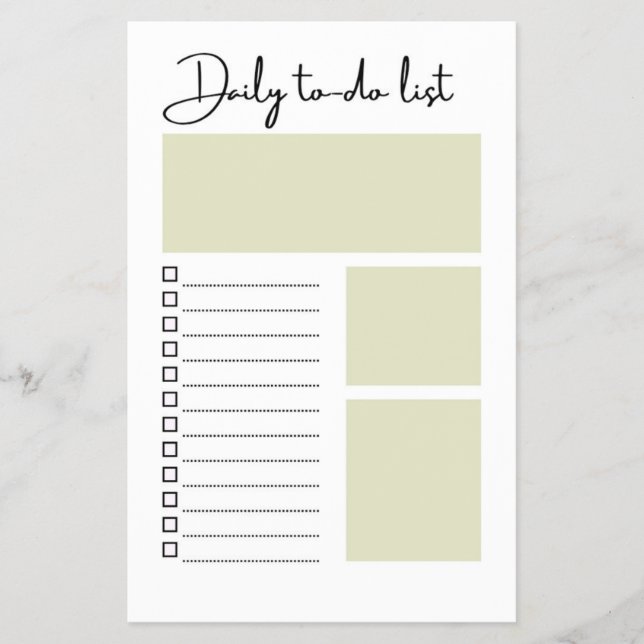 Modern Sage Green Minimalist Daily To-Do List Flyer (Front)