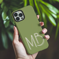 Modern Sage Green Monogram Initials Contemporary