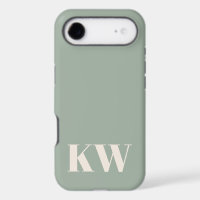 Modern Sage Green Monogram Initials Personalised