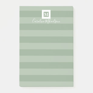 Modern Sage Green Monogram Post-it Notes