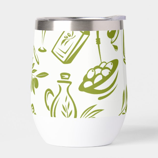 Modern Sage Green Olive Leaf Fruit Chic Design (Left)
