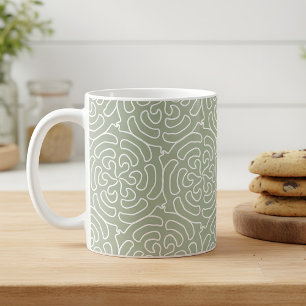 Modern sage green pattern  coffee mug