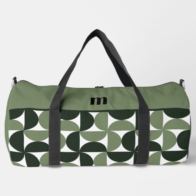 Modern Sage Green Pattern  Duffle Bag (Front)