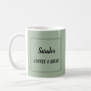 Modern Sage Green Personalised Coffee Mug