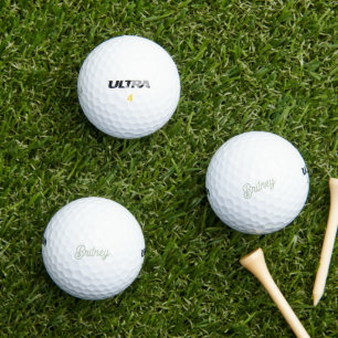 Modern Sage Green Personalised Monogram and Name  Golf Balls