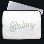 Modern Sage Green Personalised Monogram and Name  Laptop Sleeve<br><div class="desc">The Modern Sage Green Personalised Monogram and Name Laptop Sleeve blends sophistication with practical protection. This sleek, sage green sleeve is customised with your monogram and name, offering a personalised touch while safeguarding your laptop from scratches and bumps. Its minimalist design ensures it complements any professional or casual style, making...</div>