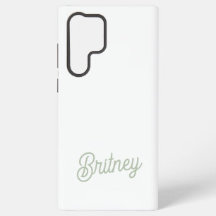 Modern Sage Green Personalised Monogram and Name Samsung Galaxy Case
