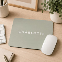 Modern Sage Green Personalised Mouse Pad