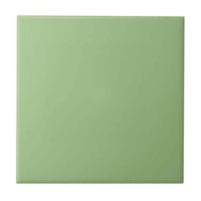Modern Sage Green Plain Solid Colour Ceramic Tile (Front)