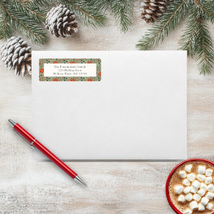 Modern Sage Green Poinsettia Christmas Address Return Address Label
