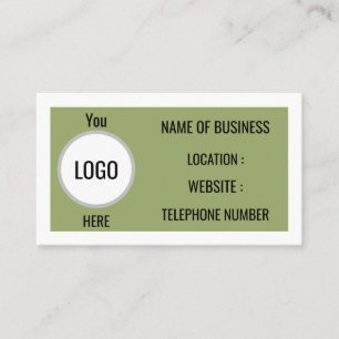 Modern Sage Green Professional Logo Business Card