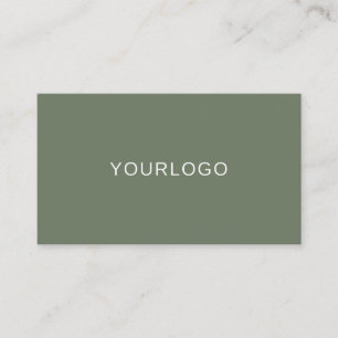 Modern Sage Green Professional With QR Code Business Card
