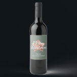 Modern Sage Green Rose Gold Star Christmas  Wine Label<br><div class="desc">Personalised Modern Sage Green Rose Gold Star Christmas Wine Label.</div>