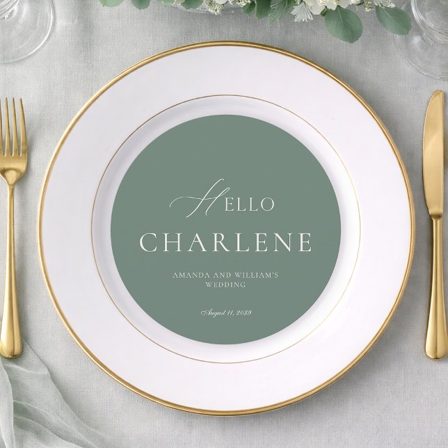 Modern Sage Green Round Wedding Menu (Creator Uploaded)