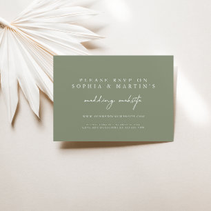 Modern Sage Green RSVP Online Wedding Website Card
