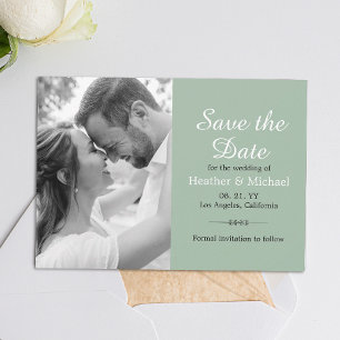 Modern Sage Green Save the Date QR Code Wedding Invitation