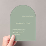 Modern Sage Green Simple Wedding Acrylic Invitations<br><div class="desc">Modern style wedding invitation featuring a simple yet elegant design.</div>