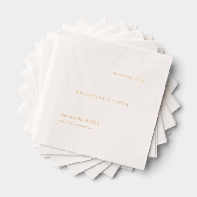 Modern Sage Green Simple Wedding Foil Napkins (Insitu (Stacked))