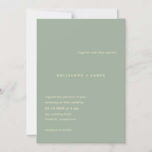 Modern Sage Green Simple Wedding Magnetic Invitation