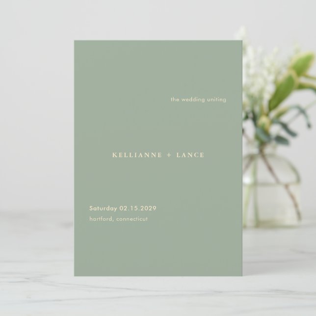 Modern Sage Green Simple Wedding Program (Standing Front)