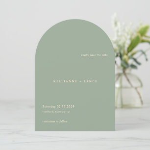Modern Sage Green Simple Wedding Save The Date