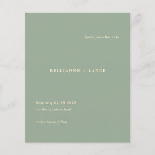 Modern Sage Green Simple Wedding Save the Date Flyer