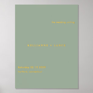 Modern Sage Green Simple Wedding Welcome Sign