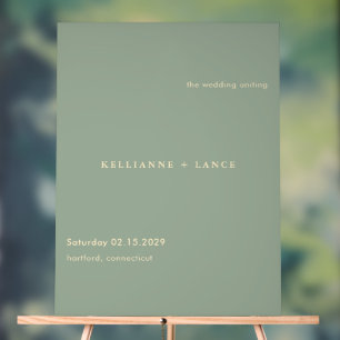 Modern Sage Green Simple Wedding Welcome Sign